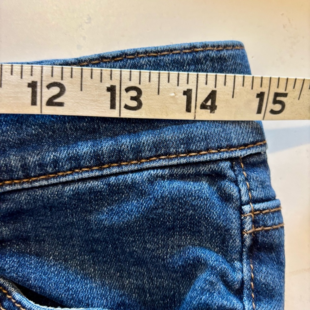 Ann Taylor Up Cycled with Vintage Arrowhead Quilt Bell Bottom Blue Jeans Sz‎ 8 - Picture 9 of 13